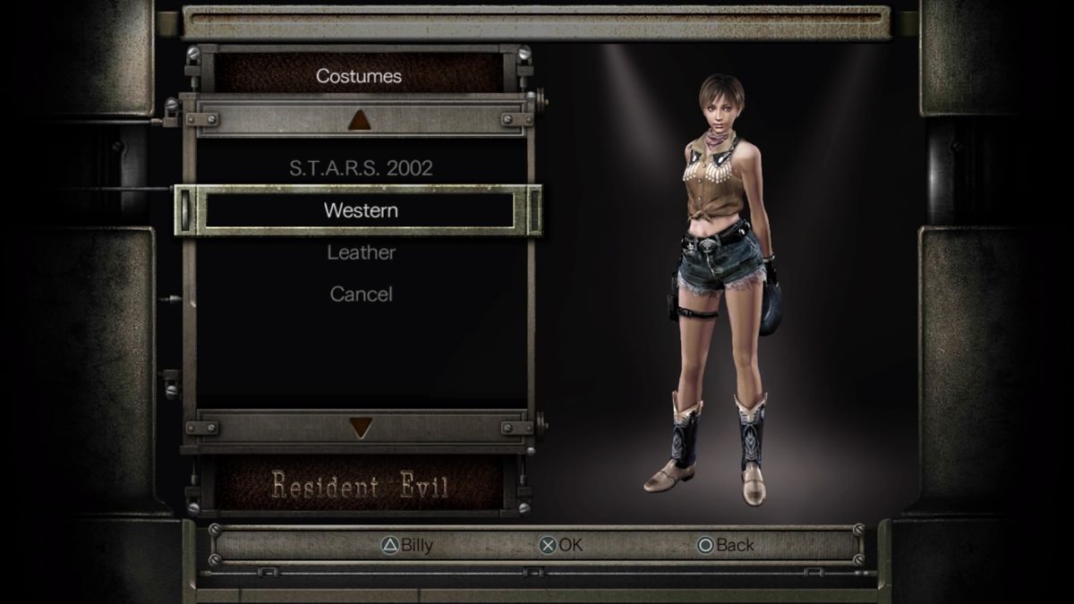 Resident Evil 0 (PlayStation 4) screenshot: There are a couple of costumes for each of the protagonists you can change during gameplay