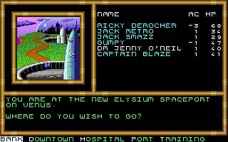 Buck Rogers: Countdown to Doomsday (DOS) screenshot: The space port on Venus.