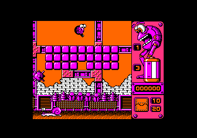 Jump (Amstrad CPC) screenshot: Jumping over the blocks