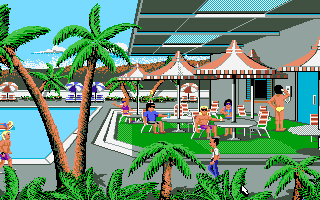 Les Manley in: Search for the King (DOS) screenshot: The pool.