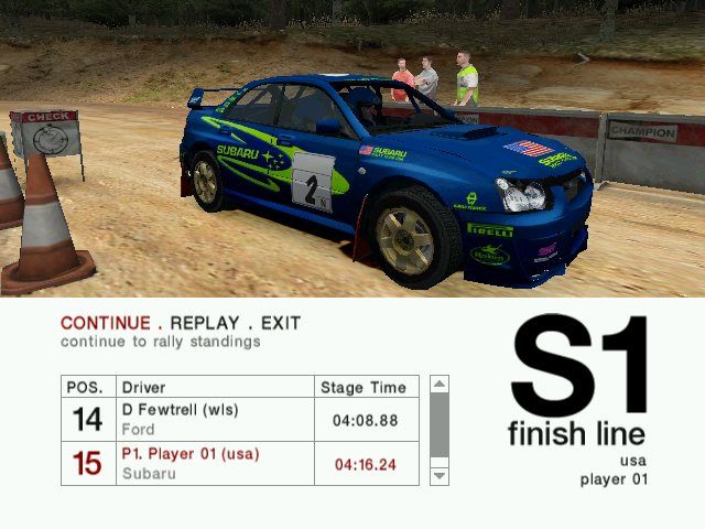 Colin McRae Rally 04 (Windows) screenshot: Finish line