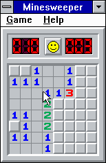 Microsoft Windows 3.1 (included games) (Windows 3.x) screenshot: Minesweeper - So far so good