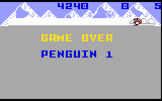 Thin Ice (Intellivision) screenshot: Game over