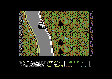 The Spy Who Loved Me (Commodore 64) screenshot: The Spy Who Loved Me? Pfft, more like Grand Theft Auto!