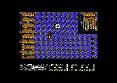 The Spy Who Loved Me (Commodore 64) screenshot: Taking to the water