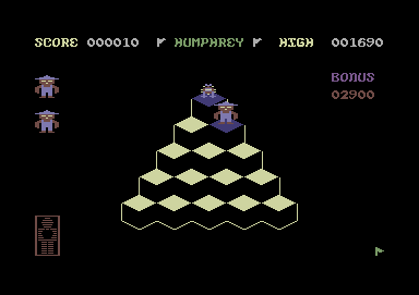 Humphrey (Commodore 64) screenshot: Starting out on level 1