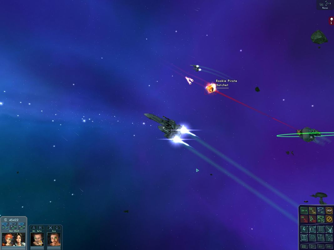 Star Wolves 2 (Windows) screenshot: Fighting with some space pirates