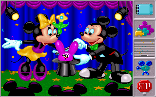 Mickey's Jigsaw Puzzles (DOS) screenshot: Animation of magic items that float out of the hat