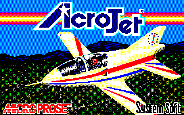 Acrojet (PC-88) screenshot: Title screen