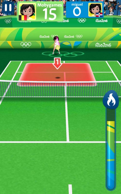 Rio 2016 Olympic Games (Android) screenshot: Get the ball in the target zone through a gentle swipe.