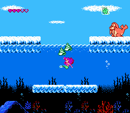 Disney's The Little Mermaid (NES) screenshot: The boss walrus