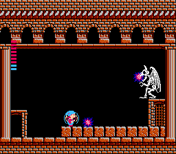 Milon's Secret Castle (NES) screenshot: A skeleton miniboss