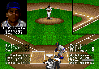 R.B.I. Baseball '94 (Genesis) screenshot: At bat