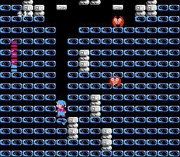 Milon's Secret Castle (NES) screenshot: Melting the ice bricks by standing on them, working down the tower