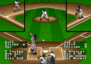 R.B.I. Baseball '94 (Genesis) screenshot: Pitch coming over the plate