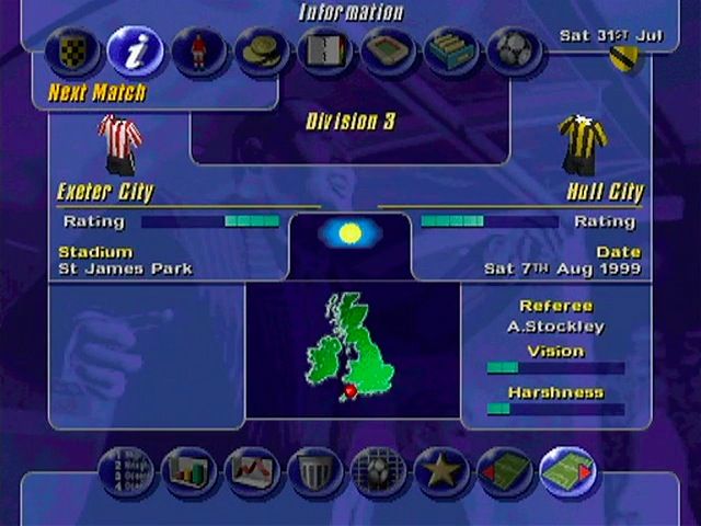 LMA Manager (PlayStation) screenshot: Next Match