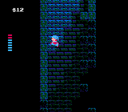 Milon's Secret Castle (NES) screenshot: Milon heads down a well