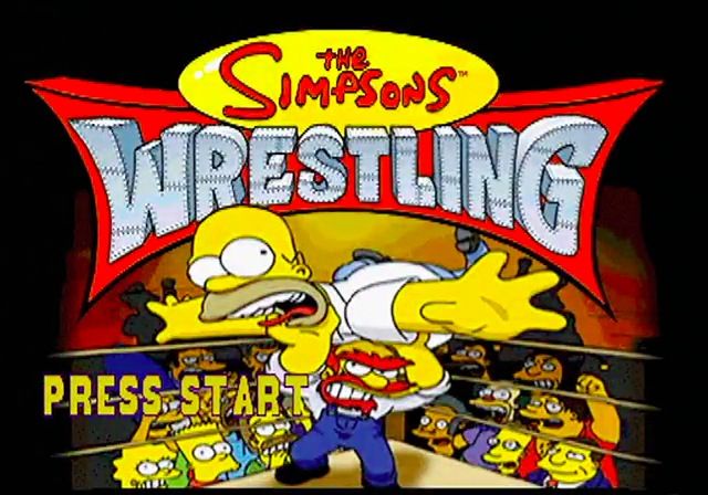 The Simpsons Wrestling (PlayStation) screenshot: Title Screen