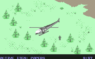 Infiltrator (Commodore 64) screenshot: Mission 2 - Start of the mission.