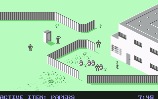 Infiltrator (Commodore 64) screenshot: Mission 3 - Another building.