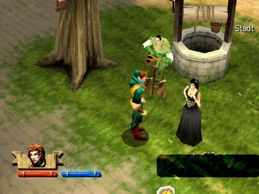 Darkstone (PlayStation) screenshot: Level 1 starting village