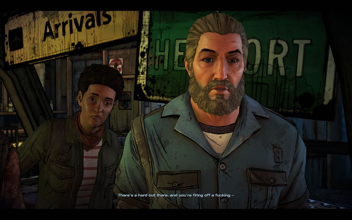 The Walking Dead: A New Frontier (Windows) screenshot: Tripp is the boss of Prescott.