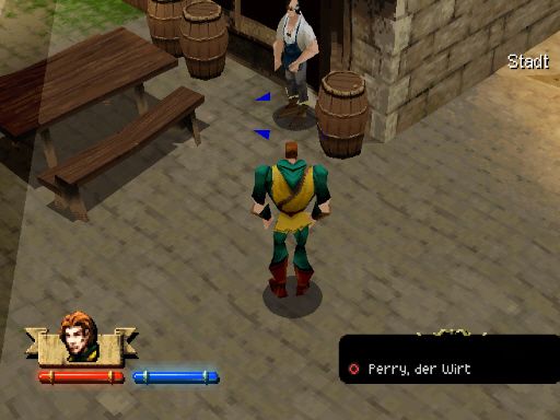Darkstone (PlayStation) screenshot: Level 1 looking around