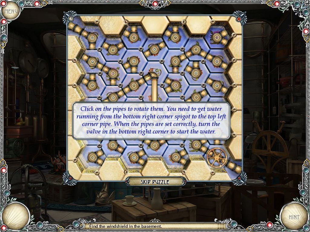 The Mystery of the Crystal Portal 2: Beyond the Horizon (Windows) screenshot: It's a 'Connect the Pipes' puzzle!