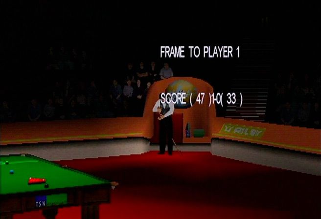 World Championship Snooker (PlayStation) screenshot: Frame to player 1