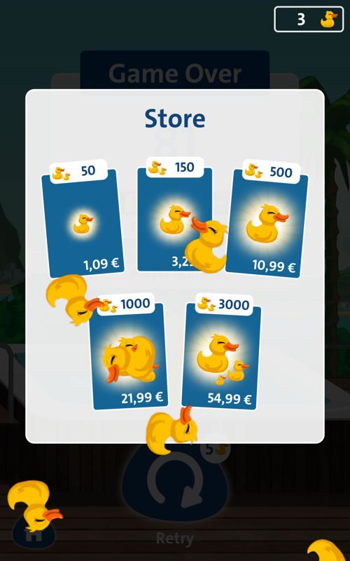 Rio 2016: Diving Champions (Android) screenshot: You can buy additional ducks as in-app purchases.