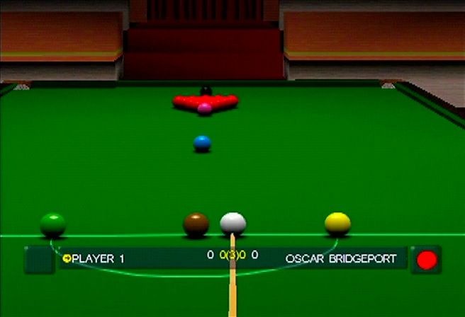 World Championship Snooker (PlayStation) screenshot: Break off shot