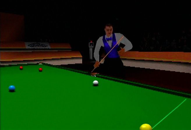 World Championship Snooker (PlayStation) screenshot: Opponent taking a shot