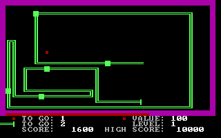 PacWorm (DOS) screenshot: Nearly maximum length...