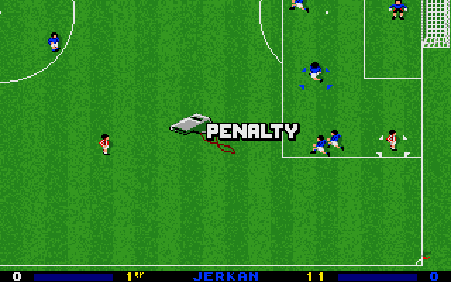 PC Fútbol (DOS) screenshot: Penalty