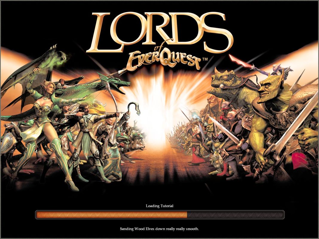 Lords of EverQuest (Windows) screenshot: This game art is displayed while the game loads the tutorial sequence. It is also shown during the install process