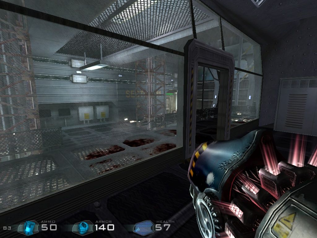Kreed: Battle for Savitar (Windows) screenshot: Unbroken glass. I should mention that glass shatters quite nicely in this game.