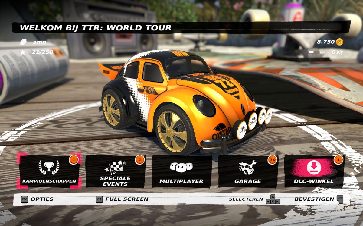 Table Top Racing: World Tour (Windows) screenshot: Main menu