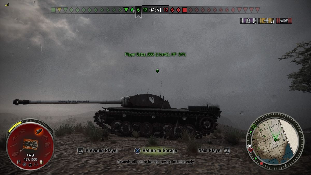 World of Tanks: Liberté (PlayStation 4) screenshot: That's quite some cannon, you can even read the inscription