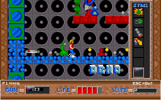 Sinaria: Lost in Space (DOS) screenshot: Demo Mode: Battling aliens.