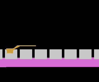 Tooth Protectors (Atari 2600) screenshot: Getting a cleaning. Reach toothbrush