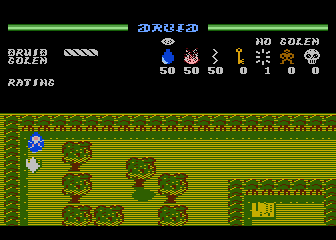 Druid (Atari 8-bit) screenshot: Beginning of the game