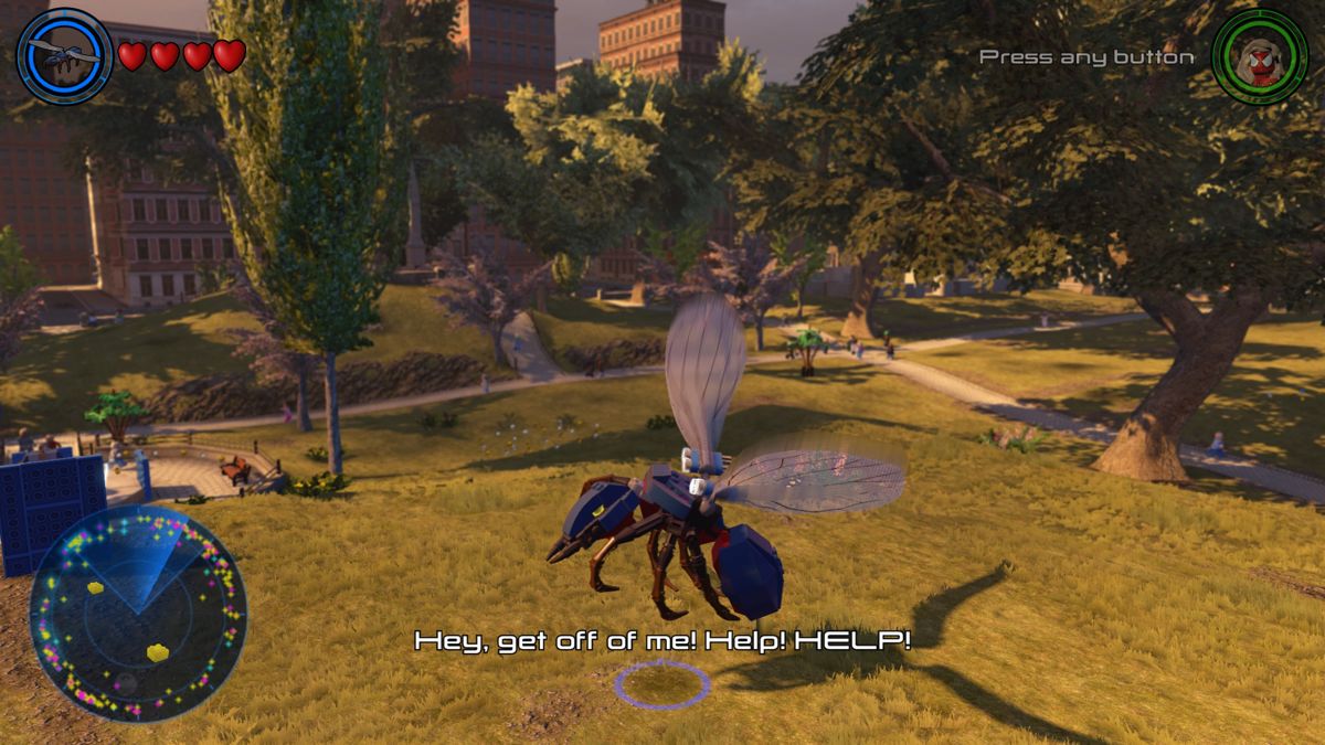 LEGO Marvel Avengers: Marvel's Ant-Man Pack (PlayStation 4) screenshot: Riding a flying ant