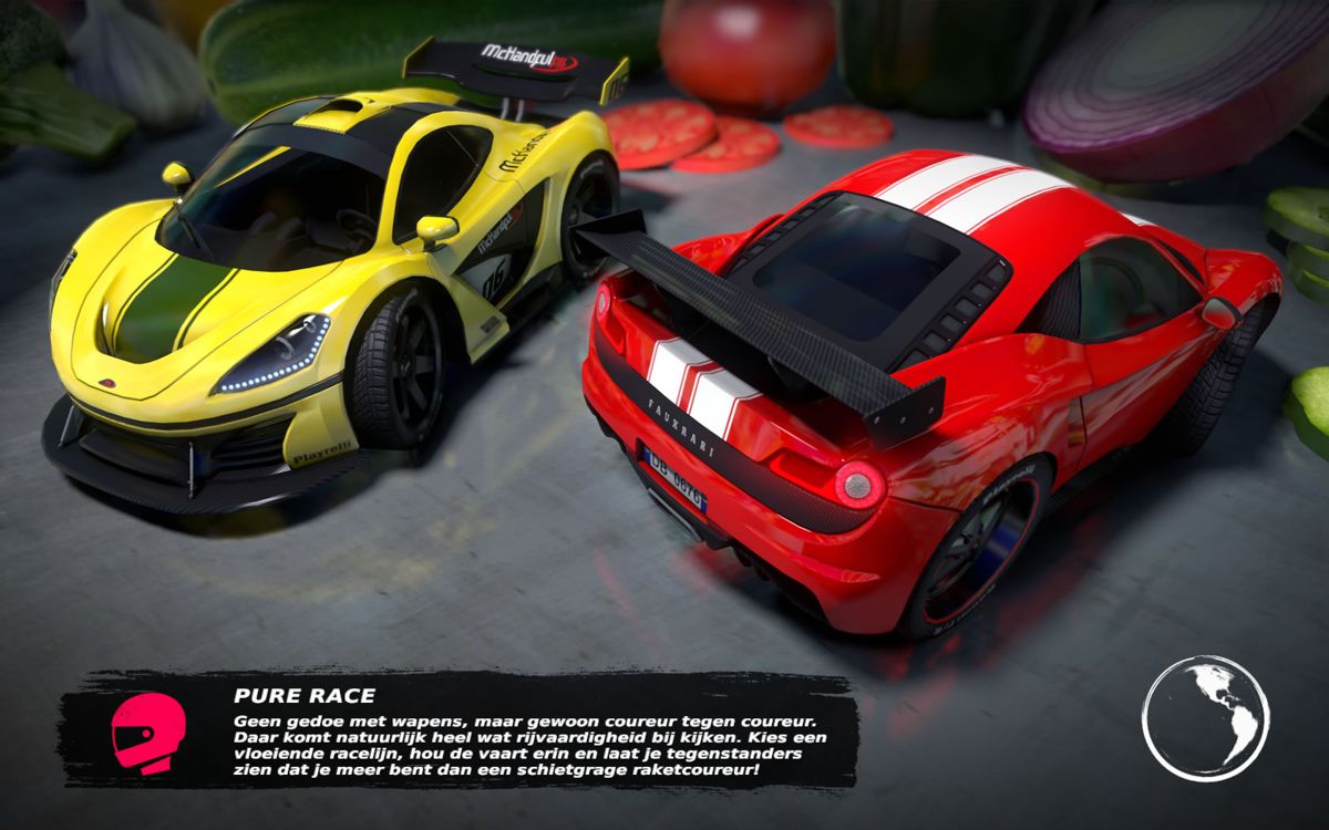 Table Top Racing: World Tour (Windows) screenshot: Loading screen for a Pure Race (Dutch version)