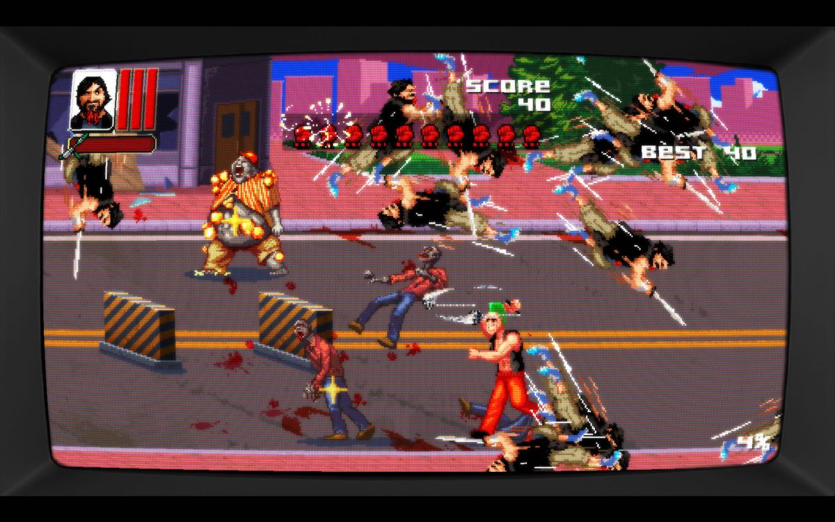 Dead Island: Retro Revenge (Windows) screenshot: The third chapter introduces punks on the streets. Here is also the third and final magic attack.