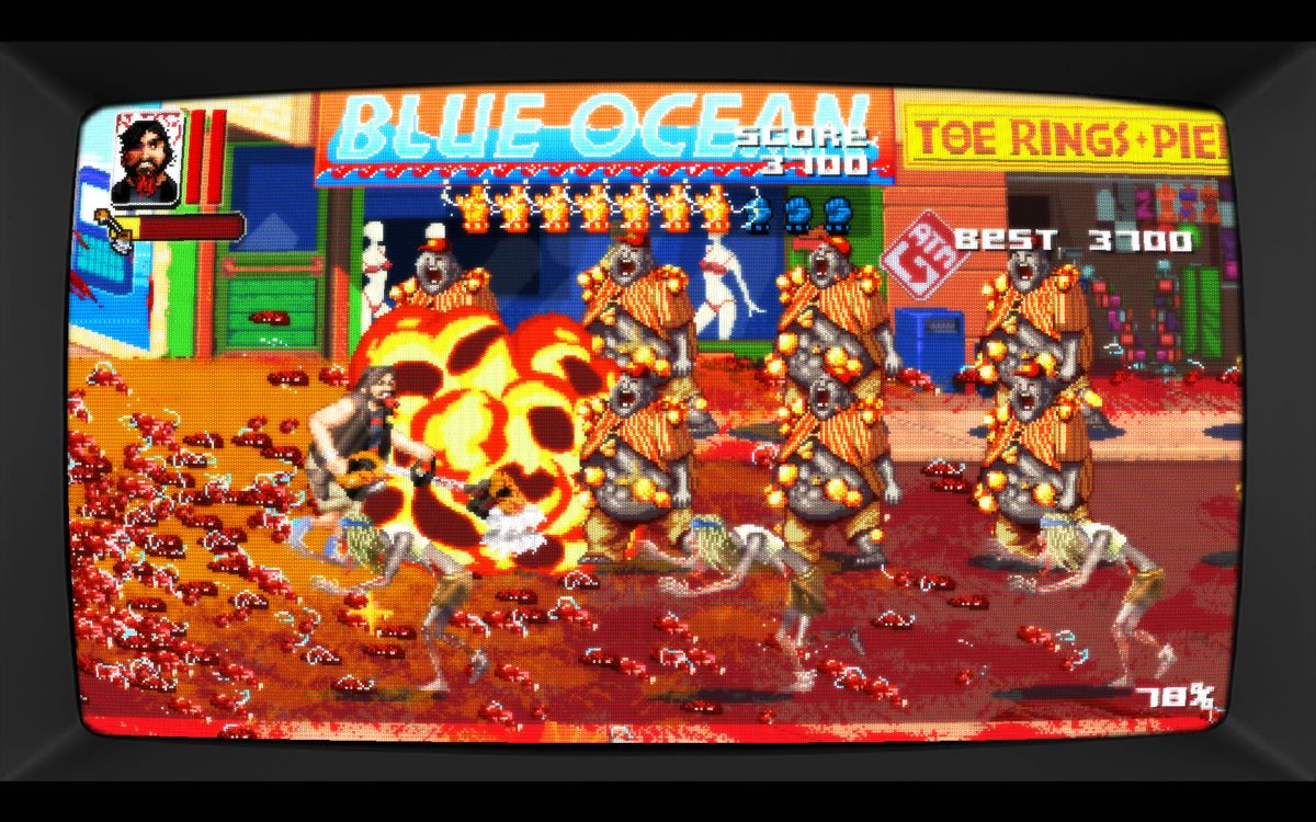 Dead Island: Retro Revenge (Windows) screenshot: These explosive guys are not dangerous while your special attack is activated.