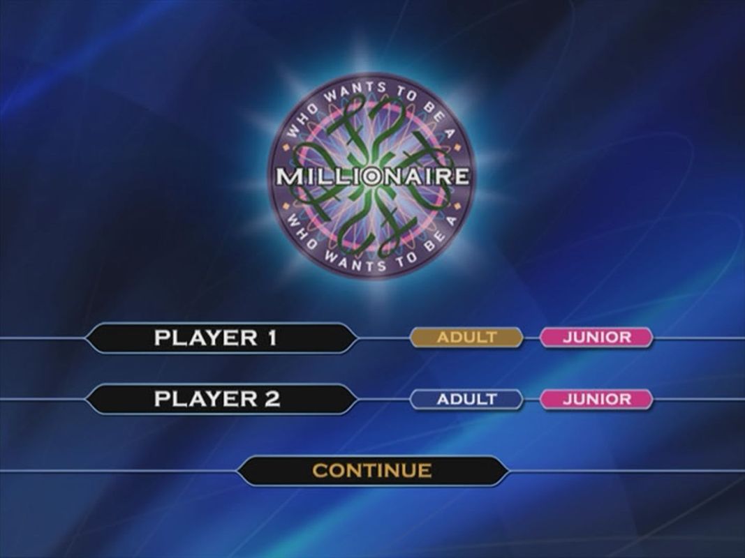 Who Wants to Be a Millionaire?: 3rd Edition (DVD Player) screenshot: After selecting the number of teams the player(s) decide who's a grown up and who's not