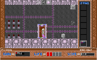 Sinaria: Lost in Space (DOS) screenshot: Using a transformer to restore our energy and save the game.