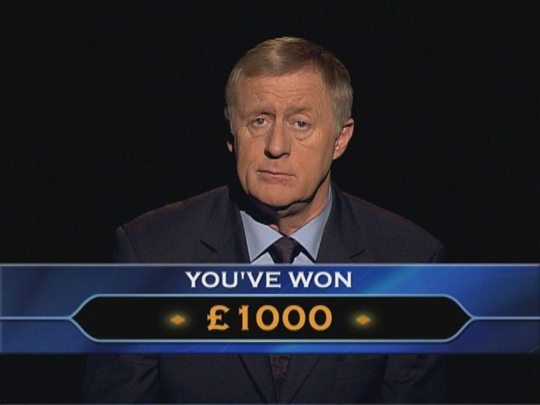 Who Wants to Be a Millionaire?: 3rd Edition (DVD Player) screenshot: One player crashed out and only won £1000