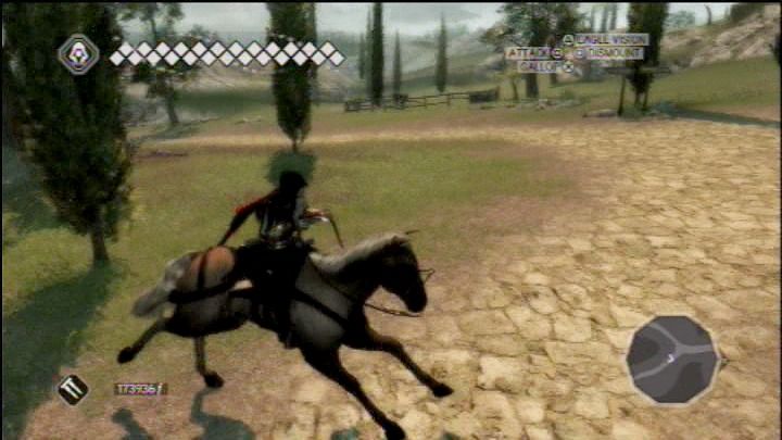 Assassin's Creed II (PlayStation 3) screenshot: When you get tired of running around, let the horse do it for you.