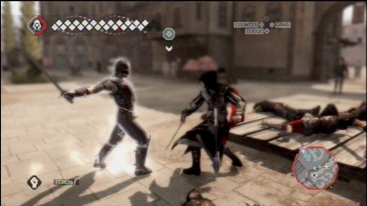 Assassin's Creed II (PlayStation 3) screenshot: Swinging is one thing, hitting is what counts.